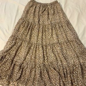Aerie tiered cheetah maxi skirt